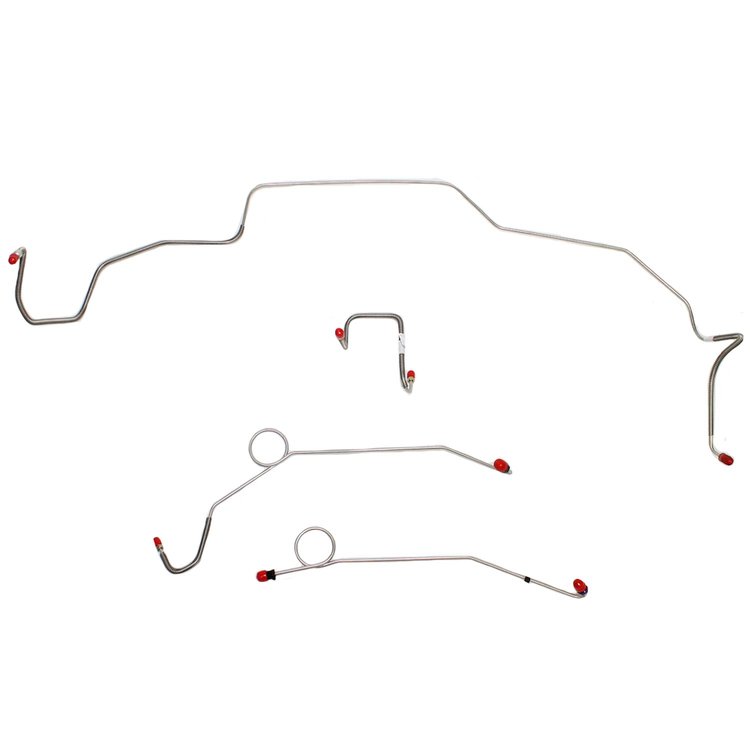 Front 4 Line Kit for 67 Mopar B-Body w/ Right-Front Line Attaches To Inner Fender [Stainless Steel]