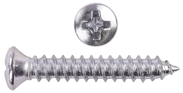 Phillips Oval Head Sheet Metal Screws #8 x 1 1/4 in. OAL with #6 Head [100 Pieces]