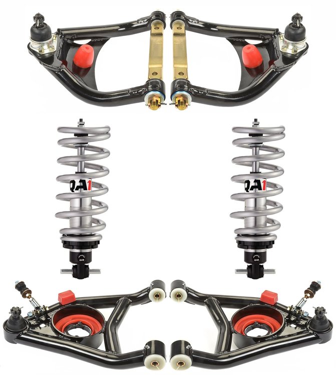 Tubular Upper & Lower Control Arms with Single Adjustable Coil-Over Shocks Kit for 1968-1972 GM A-Body