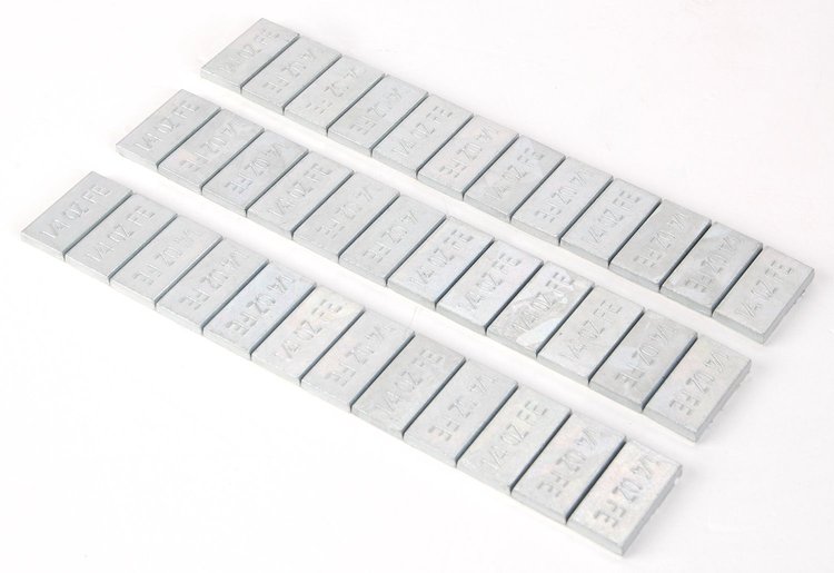 Standard Lead-Free Stick-On Wheel Weights 1/4 oz each (9 oz total)