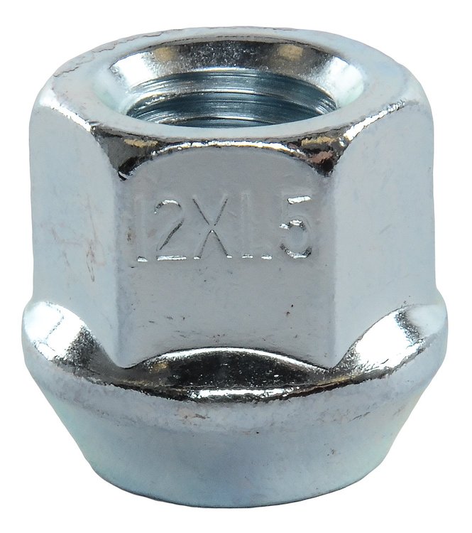 Bulge Acorn Lug Nuts, Short Open-End [12mm x 1.5 RH, Zinc]