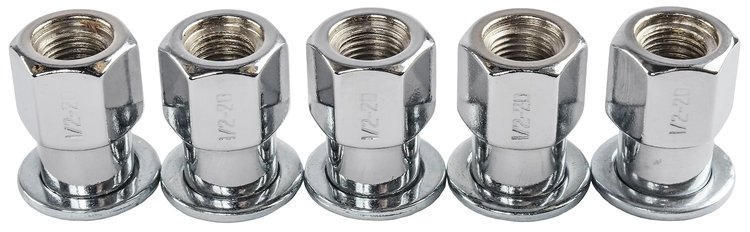Mag Lug Nuts, Medium Open-End [1/2 in.-20 RH, Chrome]