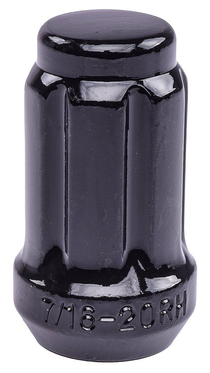 Spline Drive Lug Nuts, Short Closed-End [7/16 in.-20 RH, Black Chrome]