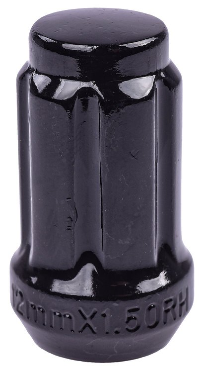 Spline Drive Lug Nuts, Short Closed-End [12mm x 1.5 RH, Black Chrome]