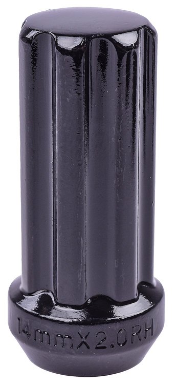 Spline Drive Lug Nuts, Long Closed-End [14mm x 2.0 RH, Black Chrome]