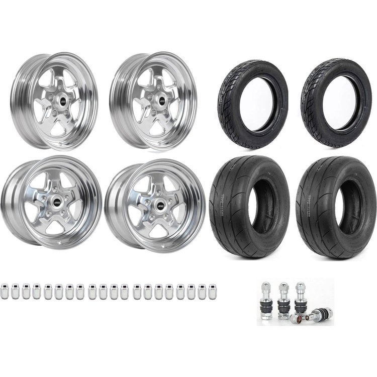 Sport Star 5-Spoke Polished Wheel and Tire Kit [Size: 15" x 4" / 15" x 8"]