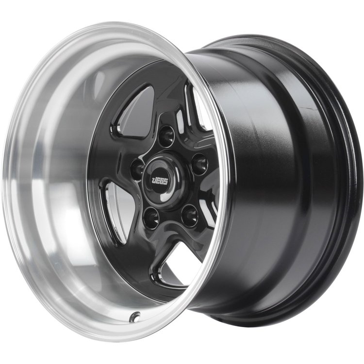 Sport Star 5-Spoke Wheel [Size: 15" x 10"] Polished Lip with Black Spokes
