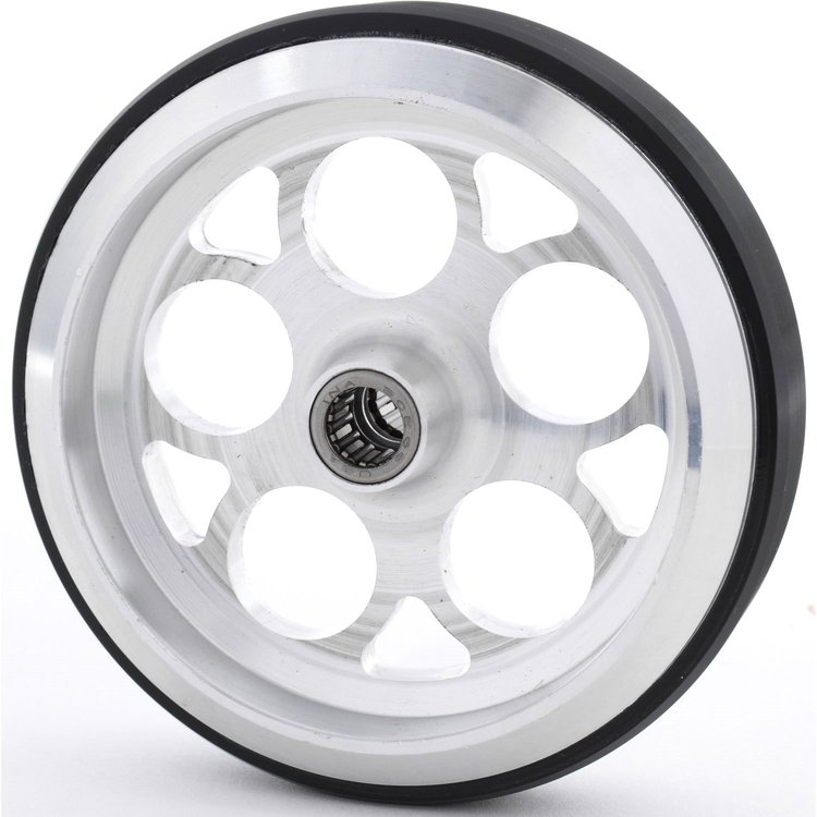 Polished Wheelie Bar Wheel 5-Hole with Bearing