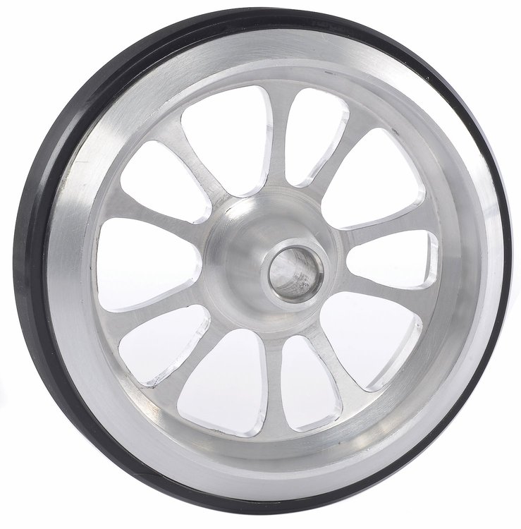 Polished Wheelie Bar Wheel 10-Spoke