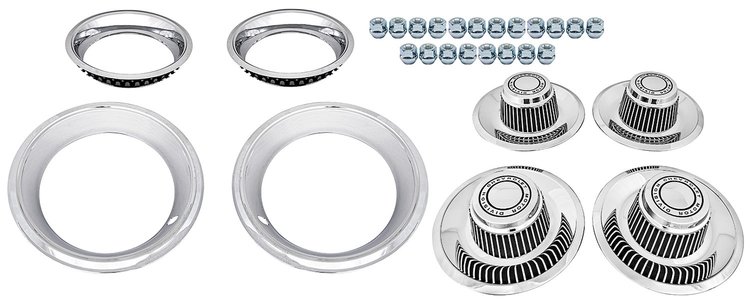 Rally Wheel Restoration Kit with Derby Style Center Cap Set [14 in. x 7 in. Wheels]