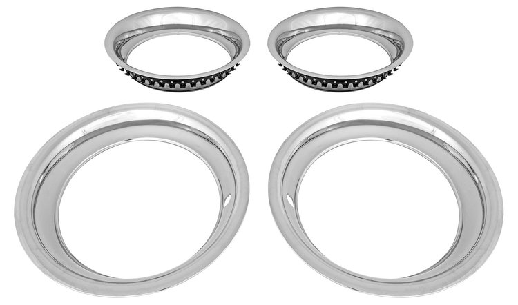 Stainless Steel Deep Dish Trim Ring Set for 15 in. x 7 in. Wheels [2.500 in. D x 2.750 in. W]