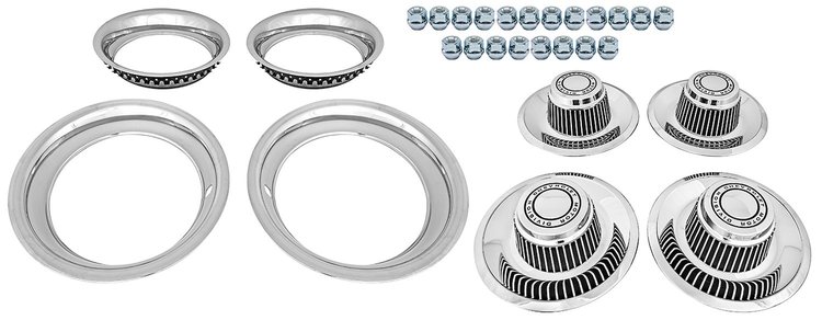 Rally Wheel Restoration Kit with Derby Style Center Cap Set [15 in. x 7 in. Wheels]