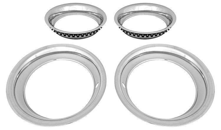 Stainless Steel Deep Dish Trim Ring Set for 15 in. x 8 in. Wheels [2.750 in. D x 3 in. W]