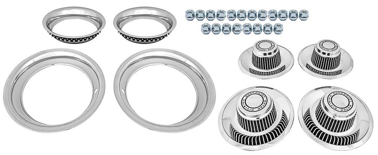 Rally Wheel Restoration Kit with Derby Style Center Cap Set [15 in. x 8 in. & 15 in. x 10 in. Wheels]