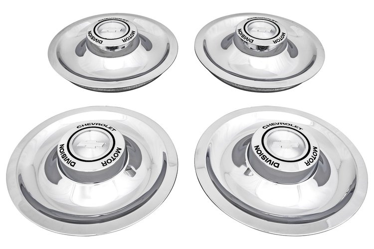 1967 Design Drum Brake Style Center Caps [Stainless, Chrome, Bowtie]