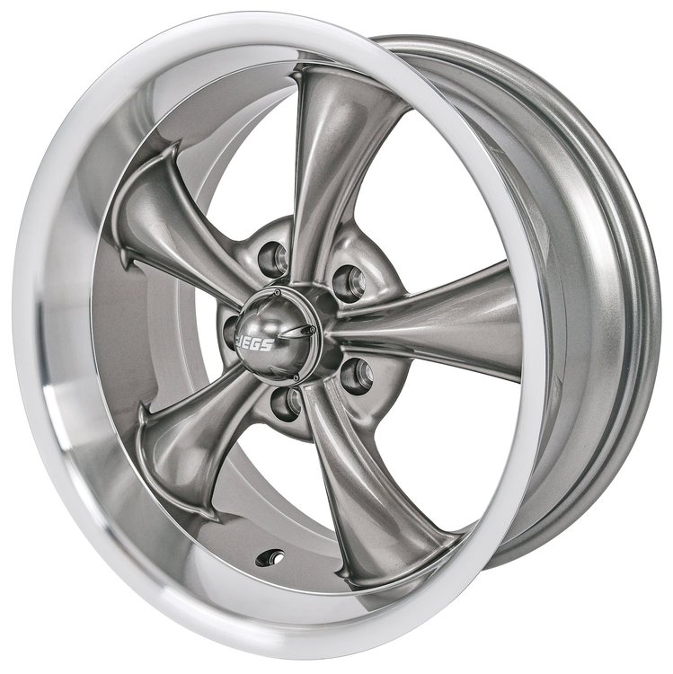Resto-Rod Wheel [Size: 17" x 7"] Machined Lip with Grey Spokes