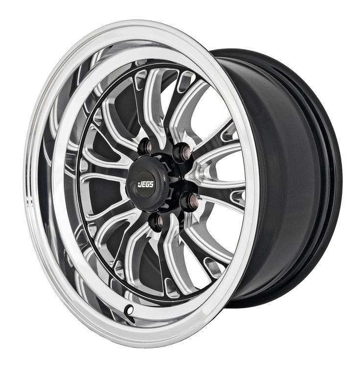 SSR Spike Wheel [Size: 15" x 8"] Polished Lip with Black Milled Spokes