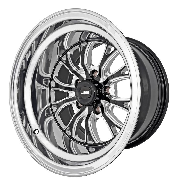 SSR Spike Wheel [Size: 15" x 10"] Polished Lip with Black Milled Spokes