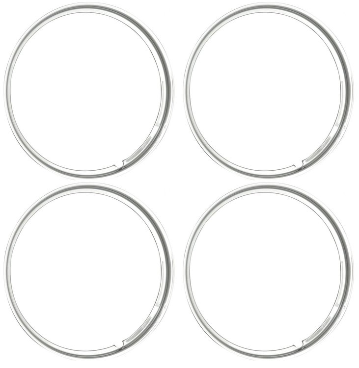 Smooth Hotrod Style Trim Rings for 14 in. Rally and OE Steel Wheels [Stainless Steel, Chrome]