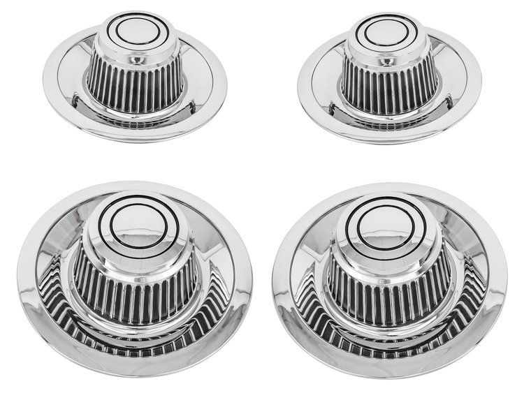 Derby Style Center Caps [ABS Plastic, Chrome]
