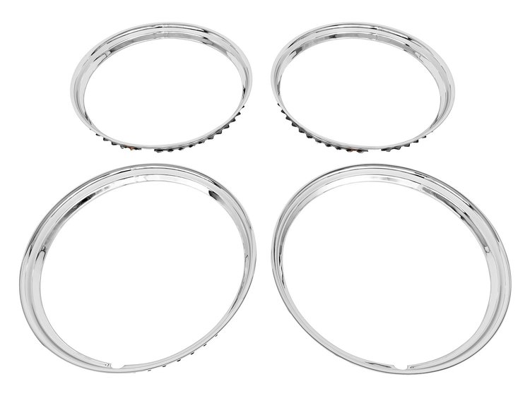 Smooth Hotrod Style Trim Rings for 16 in. Rally and OE Steel Wheels [Stainless Steel, Chrome]