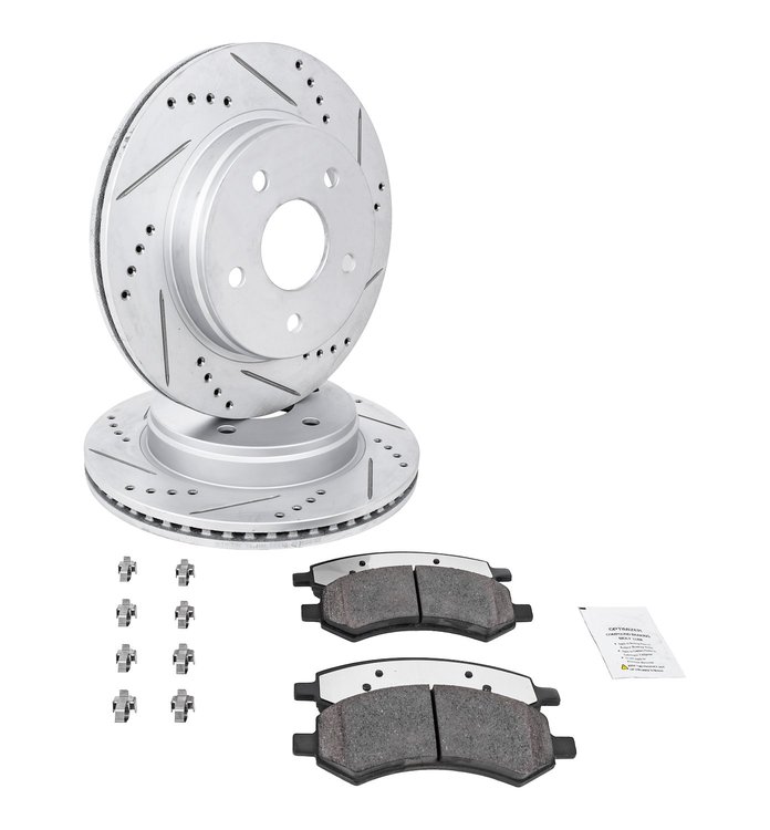 Truck-N-Tow JX25 Brake Pads & Rotors Kit Fits 2010-2021 Ford Expedition, Lincoln Navigator, 2010-2020 Ford F150 [Front]