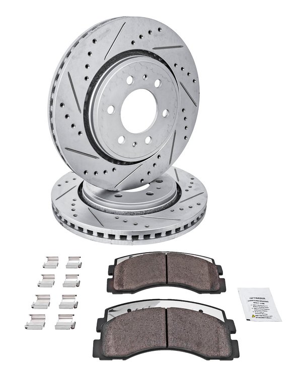 Truck-N-Tow JX25 Brake Pads & Rotors Kit Fits 2007-2009 Chrysler Aspen, Select 2006-2022 Dodge Durango, RAM Models [Front]