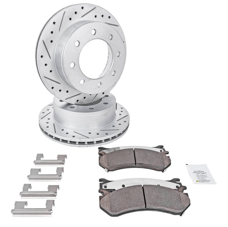 Truck-N-Tow JX25 Brake Pads & Rotors Kit Fits Select 2000-2013 Chevrolet & GMC 2500, 2500HD, 3500, 3500HD Model Trucks [Rear]