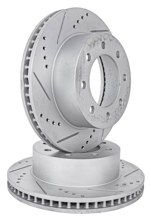 JX-Series Drilled & Slotted Rotors Fits 2003-2008 Dodge RAM 1500 Mega Cab, 2500, 3500 w/8 Lug Bolt Pattern [Front Set]