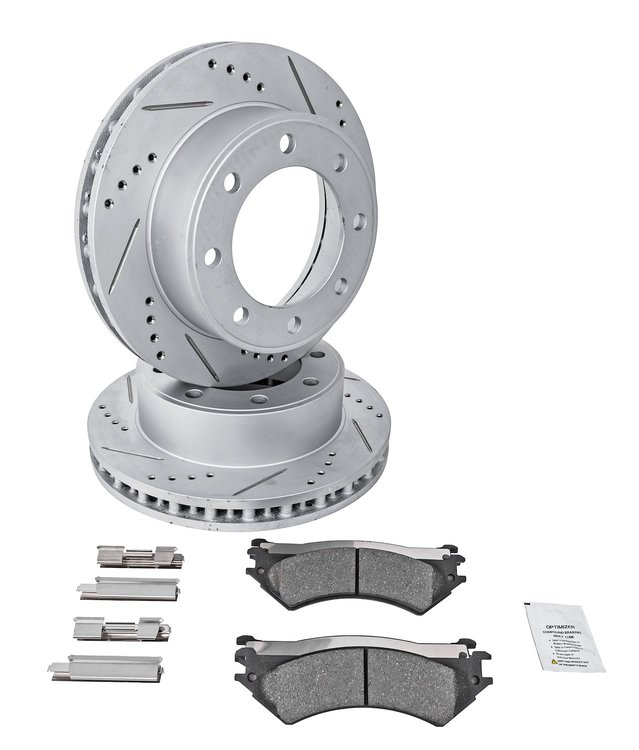 Truck-N-Tow JX25 Brake Pads & Rotors Kit Fits 1999-2004 Ford F250 & F350 Super Duty, 2000-2005 Ford Excursion [Front]