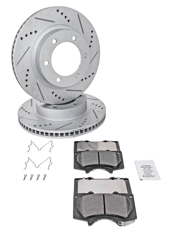 Truck-N-Tow JX25 Brake Pads & Rotors Kit Fits Select 2003-2022 Toyota 4Runner, FJ Cruiser, Tacoma [Front]