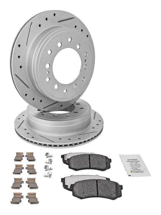 Truck-N-Tow JX25 Brake Pads & Rotors Kit Fits 2010-2022 Lexus GX460, Select Toyota 4Runner, 2010-2014 Toyota FJ Cruiser [Rear]