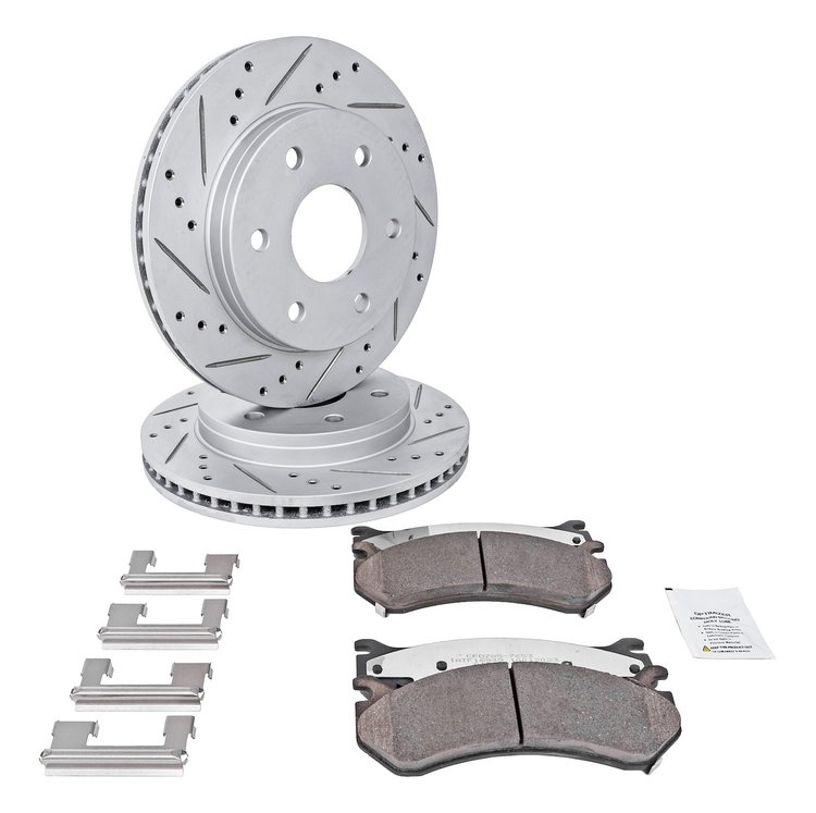 Truck-N-Tow JX25 Brake Pads & Rotors Kit Fits Select 2000-2008 Cadillac Escalade, Chevrolet & GMC Model Trucks [Front]