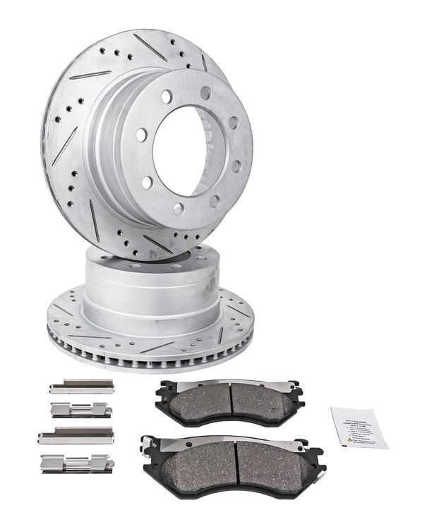 Truck-N-Tow JX25 Brake Pads & Rotors Kit Fits 2006-2008 Dodge RAM 1500 Mega Cab, 2003-2008 Dodge RAM 2500 & 3500 [Rear]