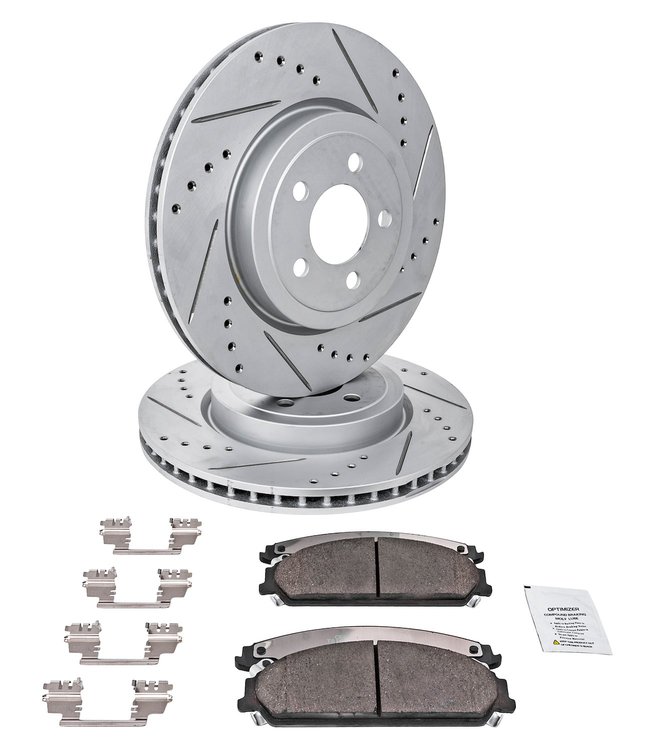 Sport Performance JX17 Brake Pads & Rotors Kit Fits Select 2005-2023 Chrysler 300, Dodge Challenger, Charger, Magnum [Front]