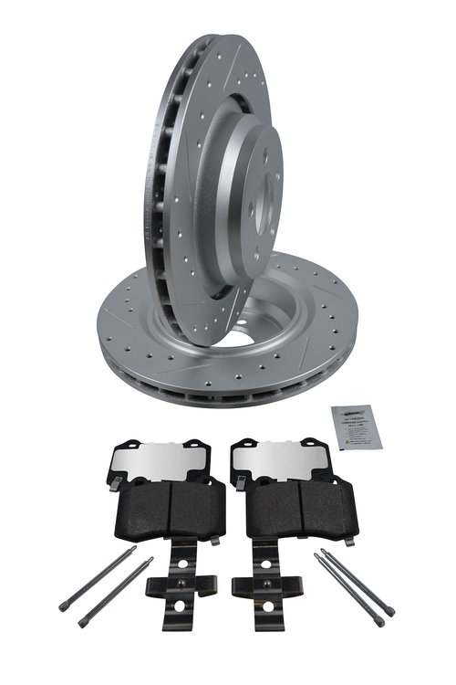 Sport Performance JX17 Brake Pad & Rotor Kit Fits Select 2005-2023 Chrysler & Dodge Models w/350 mm Dia. Vented Rotors [Rear]