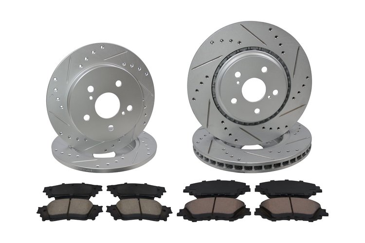 Street Performance JX11 Brake Pads & Rotors Kit Fits 2018-2023 Toyota Camry [Front/Rear]