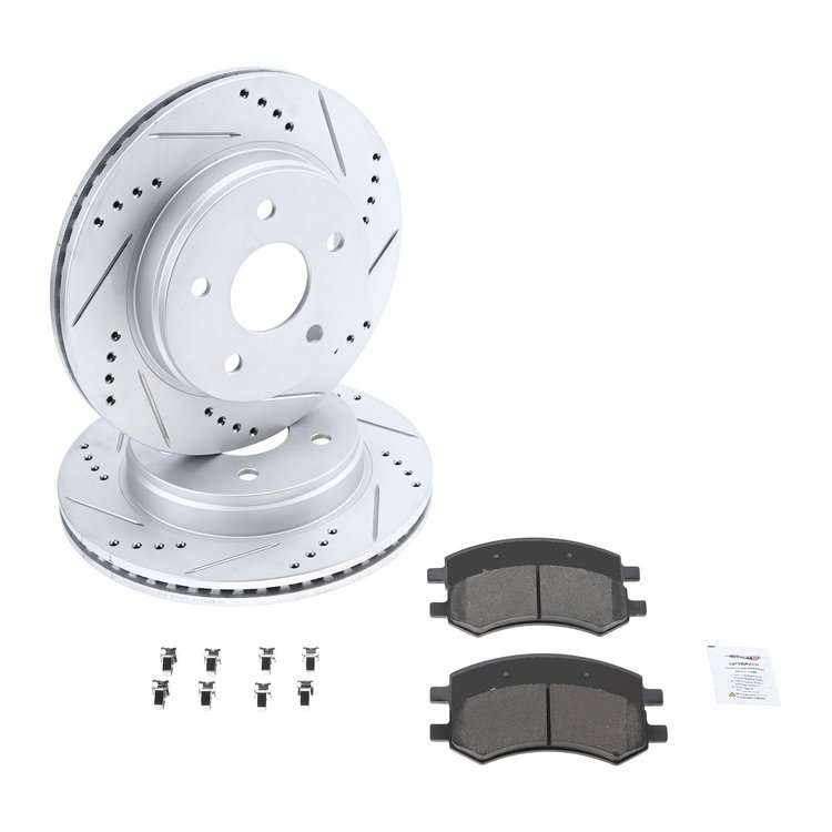 Street Performance JX11 Brake Pads & Rotors Kit Fits 2007-2009 Chrysler Aspen, Select 2006-2022 Dodge, RAM Models [Front]