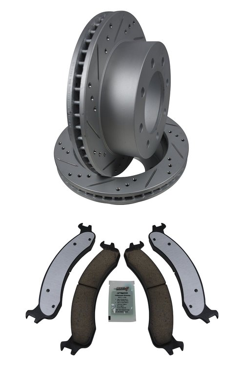 Truck-N-Tow JX25 Brake Pads & Rotors Kits Fits 2000-2002 Dodge Ram 2500, Ram 3500 Trucks [Front]