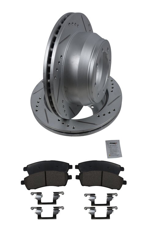 Truck-N-Tow JX25 Brake Pads & Rotors Kits Fits 1999-2004 Ford F350 Super Duty w/Dual Rear Wheels [Rear]