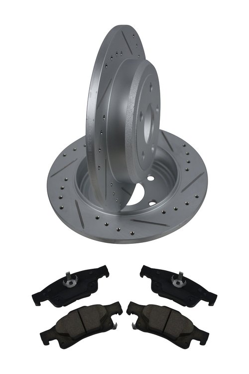 Street Performance JX11 Brake Pads & Rotors Kit Fits 2011-2020 Dodge Durango, Jeep Grand Cherokee WK2 [Rear]