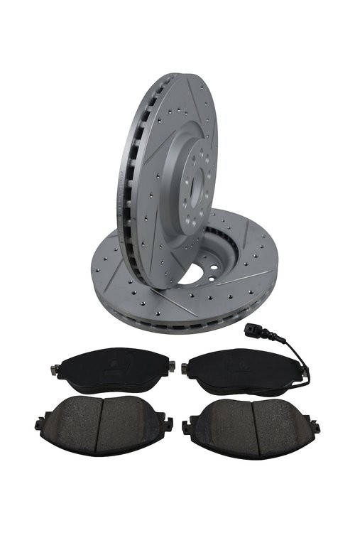 Street Performance JX11 Brake Pads & Rotors Kit Fits Select 2013-2022 Audi A3, Q3, S3, VW  Golf, GTI, Jetta [Front]