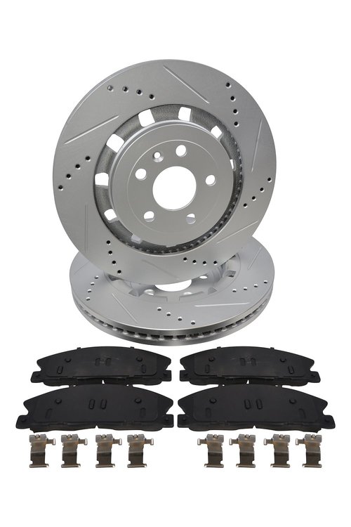 Street Performance JX11 Brake Pads & Rotors Kit Fits Select 2013-2019 Ford Explorer, Flex, Taurus, Lincoln MKS, MKT [Front]