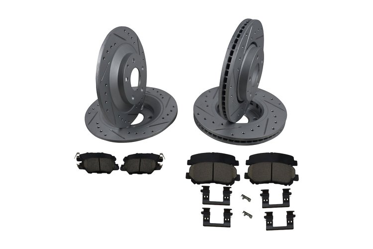 Street Performance JX11 Brake Pads & Rotors Kit Fits 2016-2023 Mazda CX-5 [Front/Rear]