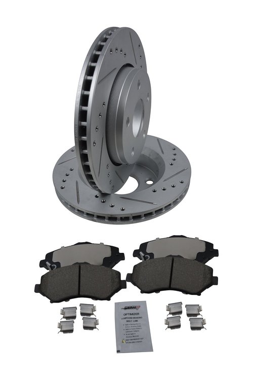 Truck-N-Tow JX25 Brake Pads & Rotors Kits Fits 2007-2018 Jeep Wrangler JK [Front]