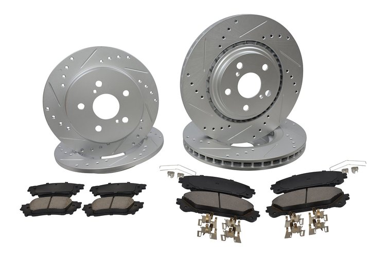 Street Performance JX11 Brake Pads & Rotors Kit Fits 2015-2021 Lexus NX200T, NX300, NX300H [Front/Rear]