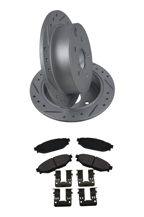Street Performance JX11 Brake Pads & Rotors Kit Fits 2015-2021 Subaru WRX, 2016 Subaru WRX STI [Rear]