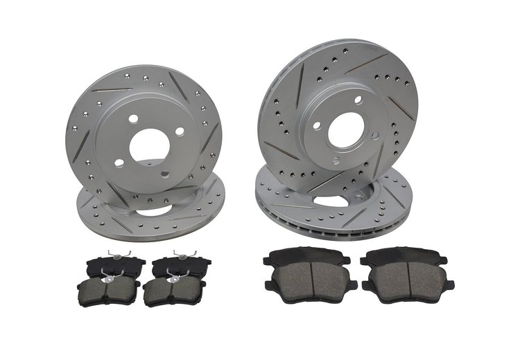 Street Performance JX11 Brake Pads & Rotors Kit Fits 2014-2019 Ford Fiesta [Front/Rear]