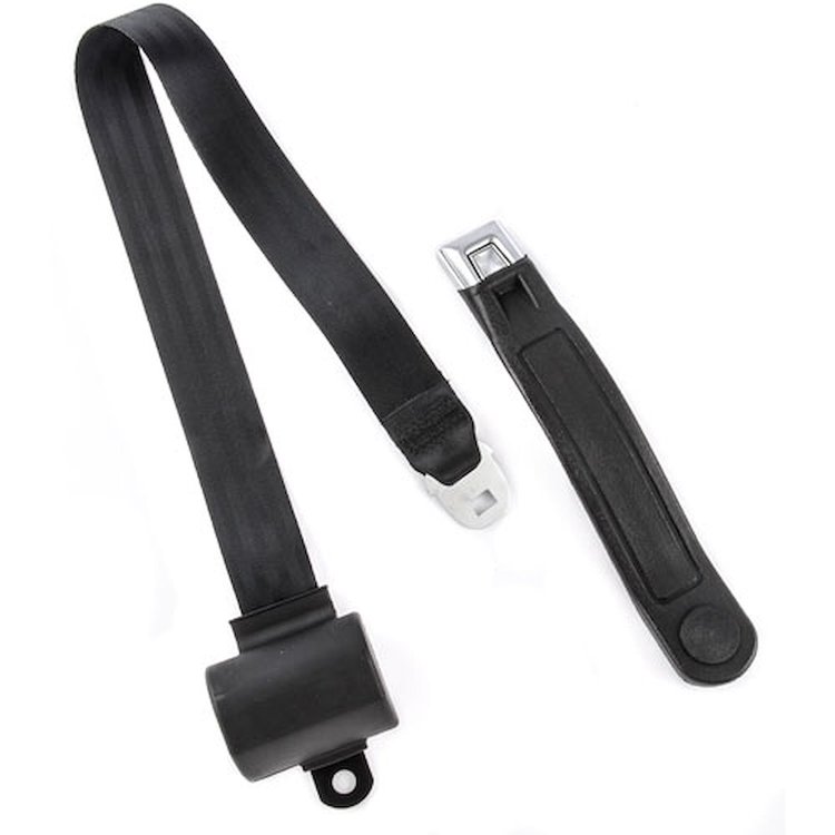 2-Point Retractable Seat Belt, Black with Push-Button Latch [60 in. Overall Length]
