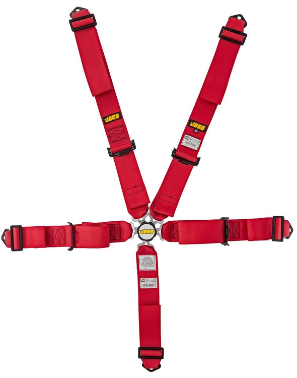 Cam Lock Ultra Series Harness 5-Point Design [Pull Up Lap Adjusters, Red]